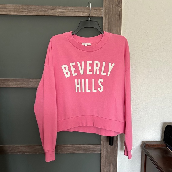 gb Fashion London | Beverly Hills Pink Cropped Sweatshirt- Size L - Picture 1 of 6